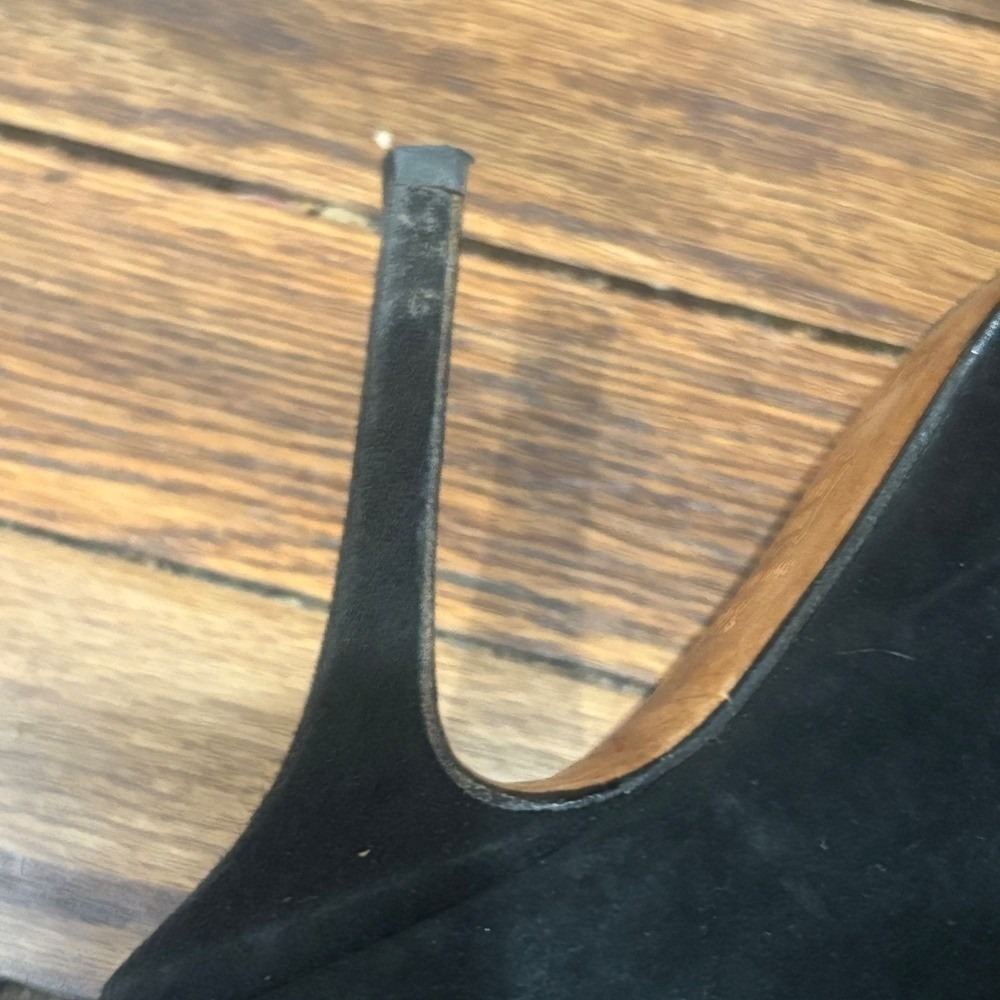 Jimmy Choo Black Suede Pointed Toe Stiletto Ankle Boots Booties Size 38.5 - Picture 10 of 14